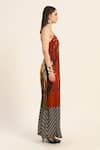 Ruhr India_Rust Crepe Scoop Neck Orange Kavya Jumpsuit _Online_at_Aza_Fashions