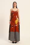 Shop_Ruhr India_Rust Crepe Scoop Neck Orange Kavya Jumpsuit _Online_at_Aza_Fashions