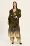 Buy_Ruhr India_Green Silk Miko Designer Overcoat _at_Aza_Fashions