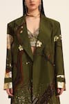 Buy_Ruhr India_Green Silk Miko Designer Overcoat _Online_at_Aza_Fashions