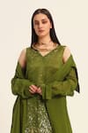 Buy_Ruhr India_Green Organza Embroidery Alaya Jacket _Online_at_Aza_Fashions