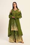 Buy_Ruhr India_Green Organza Embroidery Alaya Jacket _at_Aza_Fashions