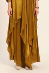Shop_Ruhr India_Yellow Satin, Chiffon Embroidery Round Neck Kiara Kurta Set 