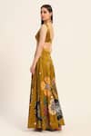 Buy_Ruhr India_Yellow Satin, Chiffon Embroidery Round Neck Ochre Inaya Sharara Set _Online_at_Aza_Fashions