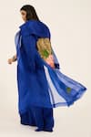Buy_Ruhr India_Blue Organza Beads, Mirrors, Sequins Sweetheart Ink Hand-embroidered Corset Top _Online_at_Aza_Fashions