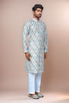 Samyukta Singhania_Multi Color Cotton, Silk Embroidery Floral Print Kurta Set _at_Aza_Fashions