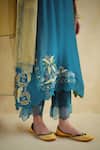 Buy_172 Threads_Green Muslin, Cotton, Organza Embroidery Round Neelbari Kurta Set With Dupatta 
