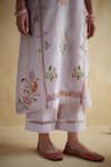 Shop_172 Threads_Purple Muslin, Cotton Embroidery Round Neck Lavender Kurta Set _Online_at_Aza_Fashions