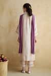Shop_172 Threads_Purple Muslin, Cotton Embroidery Round Neck Lavender Kurta Set _at_Aza_Fashions