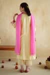 Shop_172 Threads_Yellow Muslin, Cotton, Organza Embroidery Round Butter Kurta Set With Dupatta _at_Aza_Fashions