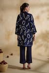 Shop_172 Threads_Navy Cotton, Muslin Collared Midnight Co-ord Set _at_Aza_Fashions