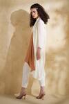 Shop_172 Threads_Off White Cotton Round Neck Amber Dusk Coord Set _at_Aza_Fashions
