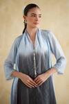 Buy_172 Threads_Charcoal Cotton Sequins Open Neck Ice Blue And Grey Coord Set _Online_at_Aza_Fashions