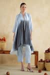 Shop_172 Threads_Charcoal Cotton Sequins Open Neck Ice Blue And Grey Coord Set _Online_at_Aza_Fashions