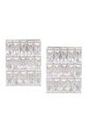 Ruby Raang_White Crystals Box Loop Earrings _Online_at_Aza_Fashions