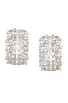 Buy_Ruby Raang_Silver Plated Crystals Half Loop Earrings _Online_at_Aza_Fashions