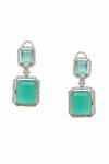 Ruby Raang_Green Crystals Doublet Earrings _Online_at_Aza_Fashions