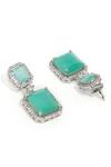 Buy_Ruby Raang_Green Crystals Doublet Earrings _Online_at_Aza_Fashions
