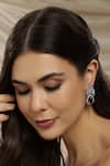 Buy_Ruby Raang_Red Diamonds Ruby Embellished Earrings _at_Aza_Fashions