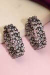 Shop_Ruby Raang_Silver Plated Crystals Loops Earring _at_Aza_Fashions