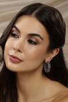 Buy_Ruby Raang_Silver Plated Crystals Loops Earring _at_Aza_Fashions