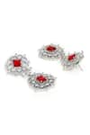 Ruby Raang_Red Gemstones Doublet And Ruby Earrings _Online_at_Aza_Fashions