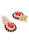 Ruby Raang_Red Gemstones, Crystals Ruby And Diamond Stone Designer Earrings _Online_at_Aza_Fashions