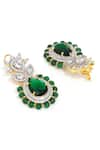 Buy_Ruby Raang_Green Gemstones, Diamonds Emerald Embellished Earrings _Online_at_Aza_Fashions