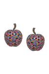 Ruby Raang_Multi Color Crystals Apple Stud Earrings _Online_at_Aza_Fashions