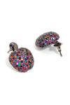 Buy_Ruby Raang_Multi Color Crystals Apple Stud Earrings _Online_at_Aza_Fashions