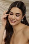 Buy_Ruby Raang_Gold Plated Rhinestones Apple Champagne Studs Earring _at_Aza_Fashions