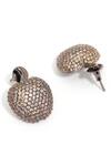 Buy_Ruby Raang_Gold Plated Rhinestones Apple Champagne Studs Earring _Online_at_Aza_Fashions