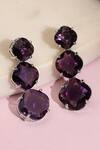 Shop_Ruby Raang_Blue Gemstones Purple Designer Earrings _at_Aza_Fashions