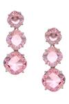 Buy_Ruby Raang_Pink Crystals Designer Earrings _Online_at_Aza_Fashions