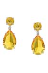 Ruby Raang_Yellow Doublet Earrings _Online_at_Aza_Fashions