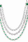 Ruby Raang_Green Emerald Layered Long Necklace _Online_at_Aza_Fashions