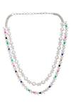 Buy_Ruby Raang_Multi Color Stone Double Layered Long Necklace _Online_at_Aza_Fashions