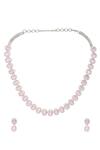Buy_Ruby Raang_Pink Rhinestones Designer Necklace And Earring Set _Online_at_Aza_Fashions