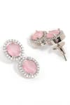 Shop_Ruby Raang_Pink Rhinestones Designer Necklace And Earring Set _Online_at_Aza_Fashions