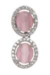 Ruby Raang_Pink Rhinestones Designer Necklace And Earring Set _at_Aza_Fashions