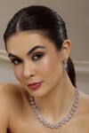 Buy_Ruby Raang_Pink Rhinestones Designer Necklace And Earring Set _at_Aza_Fashions