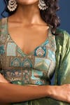 Shop_Samyukta Singhania_Multi Color Brocade, Silk Embroidery V-neck Lehenga Set _Online_at_Aza_Fashions
