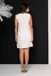 Shop_That Thing You Love_White Neoprene Applique V-neck Belle Fleur Dress _at_Aza_Fashions