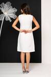 Shop_That Thing You Love_White Neoprene Embroidery V-neck Belle Amour Dress _at_Aza_Fashions