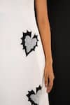 That Thing You Love_White Neoprene Embroidery V-neck Belle Amour Dress _Online_at_Aza_Fashions