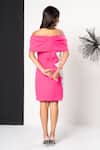 Shop_That Thing You Love_Pink Crepe Cut Work Off-shoulder Off Cutdana Dress _at_Aza_Fashions
