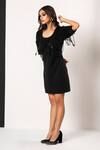 That Thing You Love_Black Neoprene Beads Round Neck Dress _Online_at_Aza_Fashions