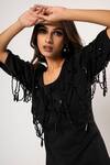 Buy_That Thing You Love_Black Neoprene Beads Round Neck Dress 