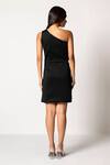 Shop_That Thing You Love_Black Neoprene Asymmetric Double Flower Dress _at_Aza_Fashions