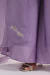 Buy_Anshu Wadhwa_Mauve Chanderi, Muslin, Organza Embroidery Round Neck Kurta Set With Dupatta _Online_at_Aza_Fashions
